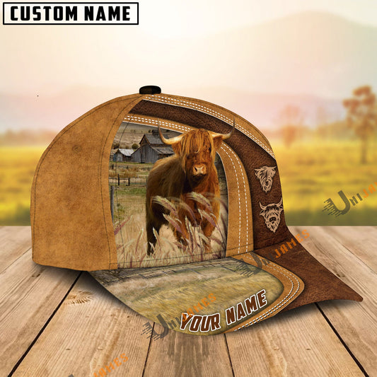 Uni Highland Ranch Lift Leather Pattern Customized Name Cap