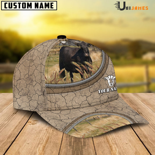 Uni Black Angus Happiness Farming Life Customized Name Cap