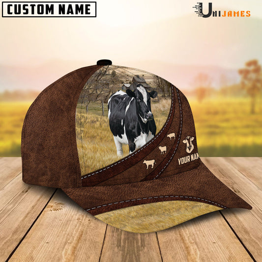 Uni Holstein Amazing Farm Leather Pattern Customized Name Cap