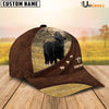 Uni Black Angus Amazing Farm Leather Pattern Customized Name Cap