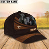 Uni Black Angus Farm Leather Pattern Customized Name Cap