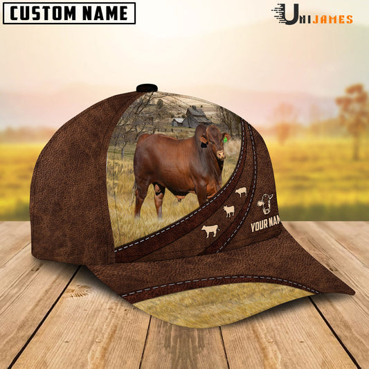 Uni Beefmaster Amazing Farm Leather Pattern Customized Name Cap