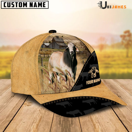 Uni Brahman Cattle Black & Yellow Personalized Name Cap