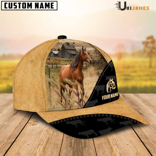 Uni Horse Black & Yellow Personalized Name Cap