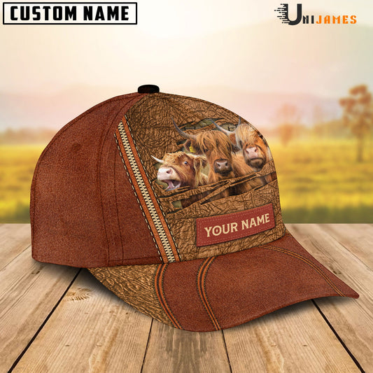 Uni Highland Happy Face Cattle Customized Name Cap