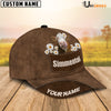 Uni Simmental Daisy Flowers Brown Customized Name Cap