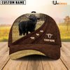 Uni Black Angus Amazing Farm Leather Pattern Customized Name Cap