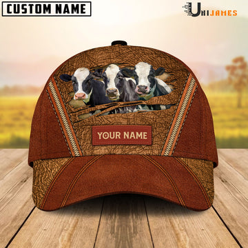 Uni Holstein Happy Face Cattle Customized Name Cap