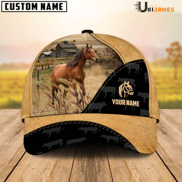 Uni Horse Black & Yellow Personalized Name Cap