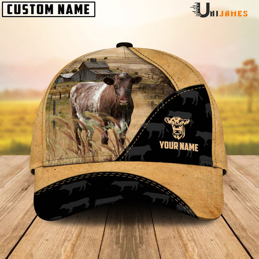 Uni Shorthorn Cattle Black & Yellow Personalized Name Cap