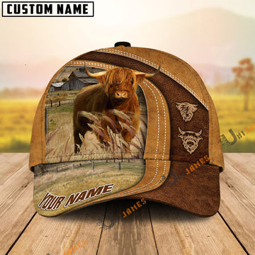 Uni Highland Ranch Lift Leather Pattern Customized Name Cap