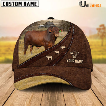 Uni Beefmaster Amazing Farm Leather Pattern Customized Name Cap