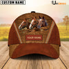 Uni Brown Horse Happy Face Cattle Customized Name Cap