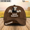 Uni Belted Galloway Daisy Flowers Brown Customized Name Cap
