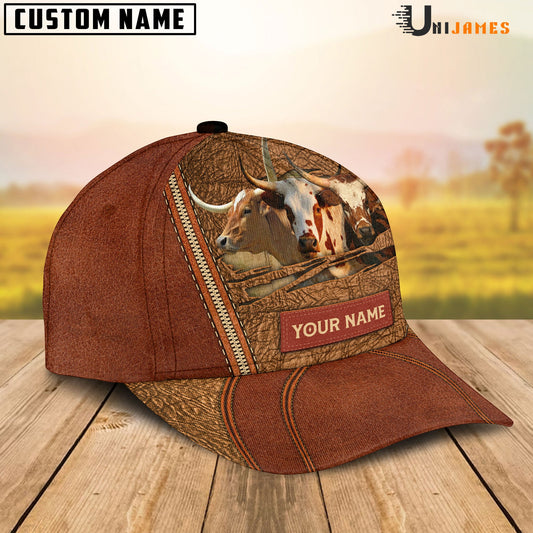 Uni Texas Longhorn Happy Face Cattle Customized Name Cap