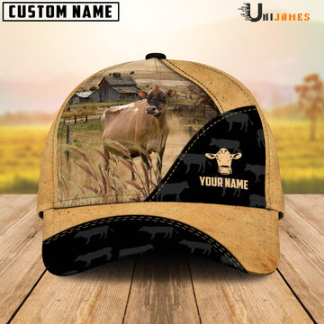 Uni Jersey Cattle Black & Yellow Personalized Name Cap