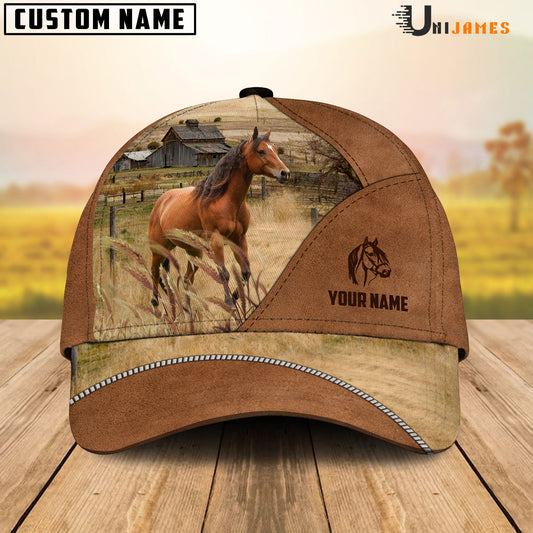Uni Horse Personalized Name Brown Farm Cap