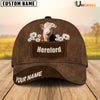 Uni Hereford Daisy Flowers Brown Customized Name Cap