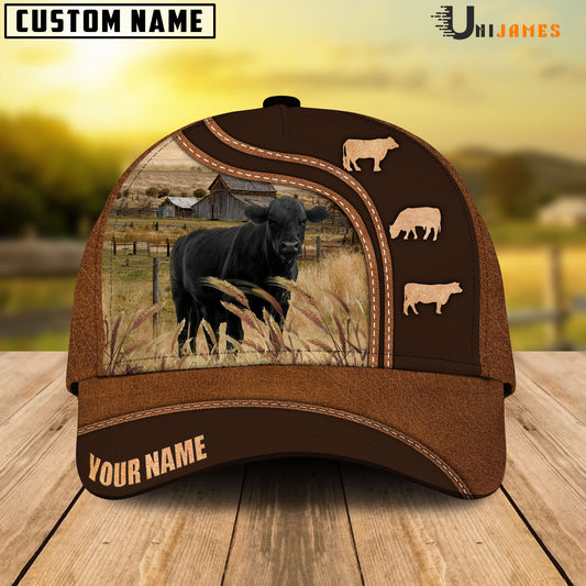 Uni Black Angus Farming Life Customized Name Cap