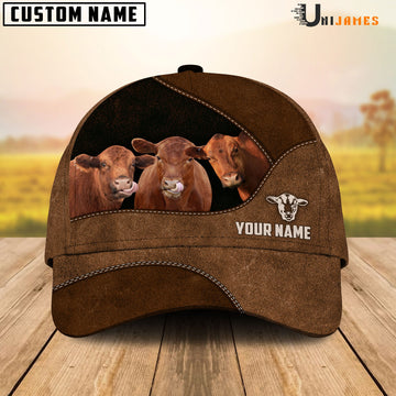 Uni Red Angus Happiness Farming Life Customized Name Cap