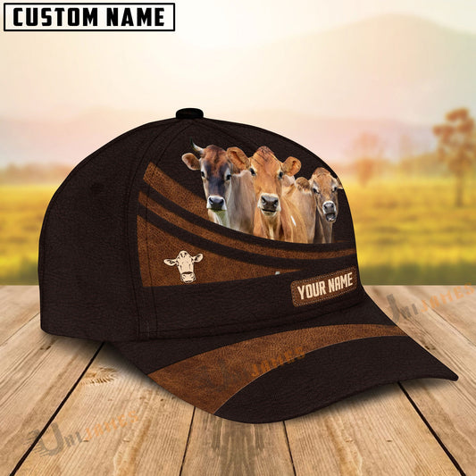 Uni Jersey Farm Leather Pattern Customized Name Cap