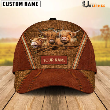 Uni Highland Happy Face Cattle Customized Name Cap