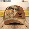 Uni Simmental Cattle Personalized Name Brown Farm Cap