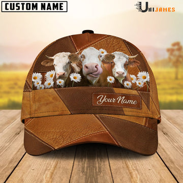 Uni Simmental Daisy Flowers Customized Name Cap