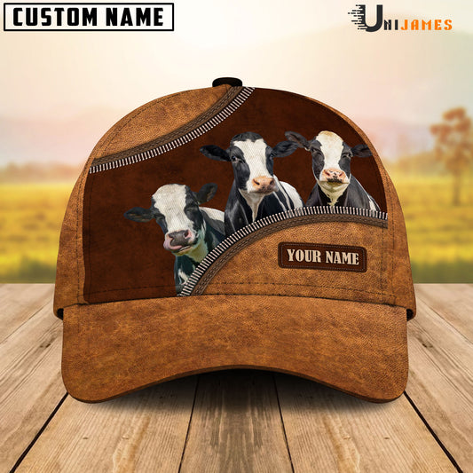 Uni Holstein Happiness Leather Pattern Customized Name Cap