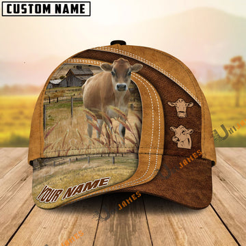 Uni Jersey Ranch Lift Leather Pattern Customized Name Cap