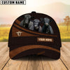 Uni Black Angus Farm Leather Pattern Customized Name Cap