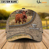 Uni Red Angus Happiness Farming Life Customized Name Cap