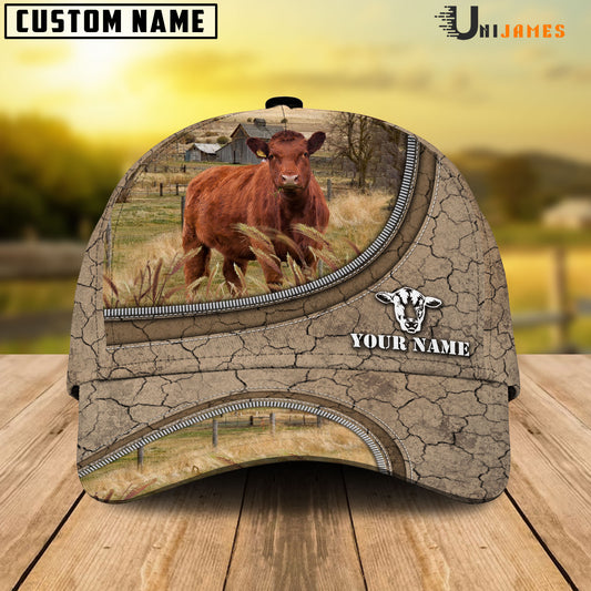 Uni Red Angus Happiness Farming Life Customized Name Cap