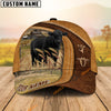 Uni Black Angus Ranch Lift Leather Pattern Customized Name Cap