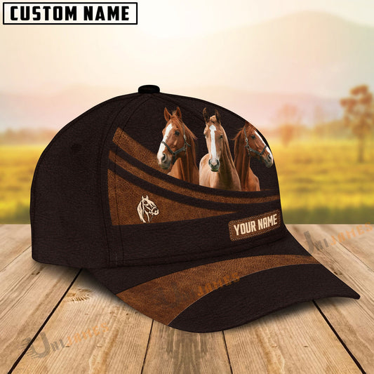 Uni Horse Farm Leather Pattern Customized Name Cap