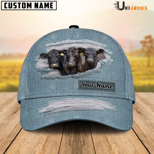 Uni Black Angus Jeans Pattern Customized Name Cap