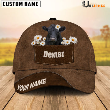 Uni Dexter Daisy Flowers Brown Customized Name Cap
