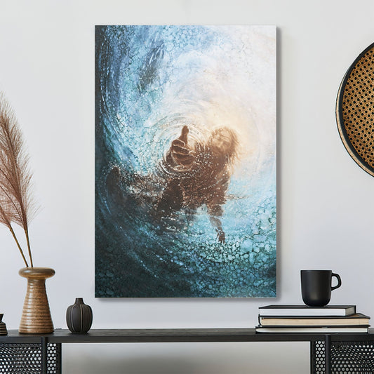 Uni Jesus Reaching Into Water Canvas