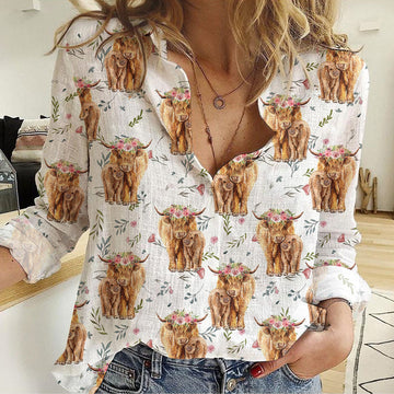 Unique Highland Cow Casual Shirt