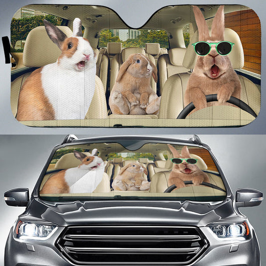 Uni Rabbit CAR All Over Printed 3D Sun Shade