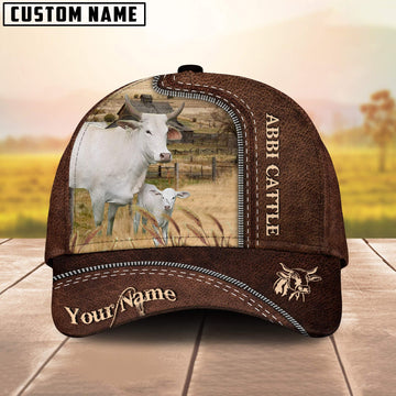 Uni ABBI Cattle 2 Customized Name Leather Pattern Cap