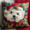 Santa Maltese Dog Quilted Pillow Case NCU0HH769