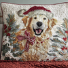 Santa Golden Retriever Quilted Pillow Case NCU0HH172