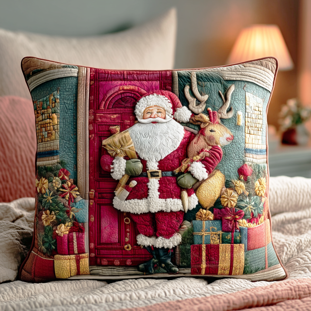Santa Warm Welcome Quilted Pillow Case NCU0TD1544
