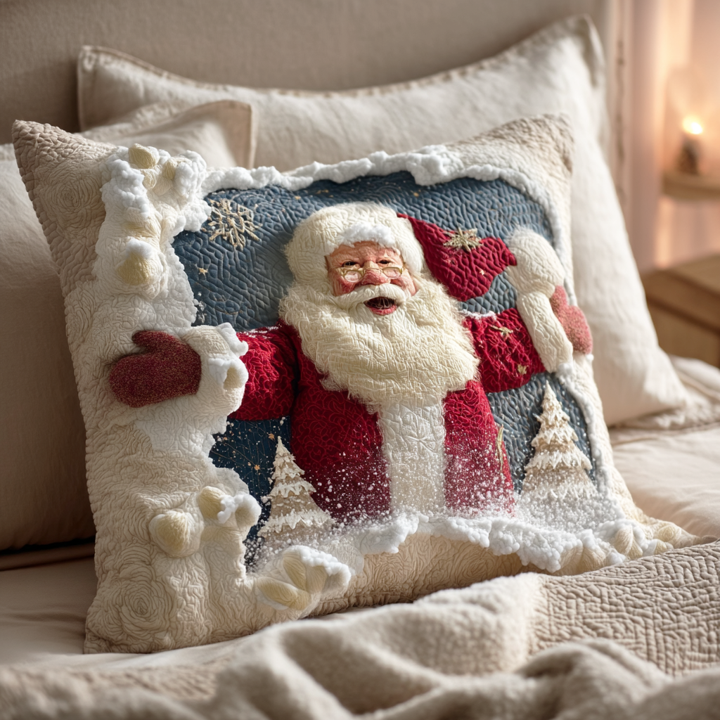 Jolly Santa Lane Quilted Pillow Case NCU0TD1643