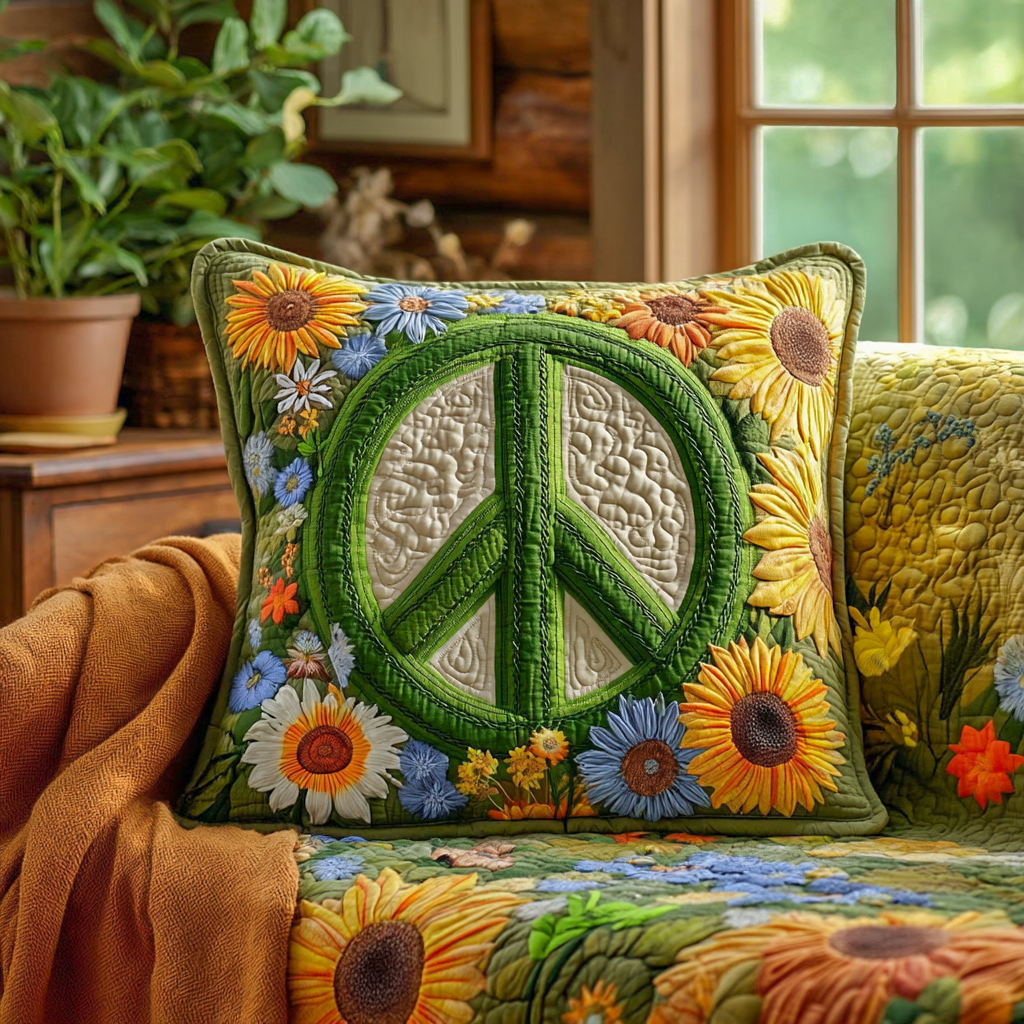 Green Meadow Harmony Quilted Pillow Case NCU0XD1257