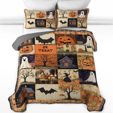 Uni All Season Quilt 3-Piece Set - Spooky Trick Or Treat Halloween