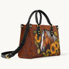 Uni Personalized Horse Sunflower Leather Handbag For Woman