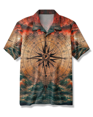 UNIJAMES COMPASS OCEAN HAWAIIAN SHIRT