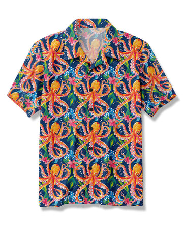 UNIJAMES PREPPY OCTOPUS HAWAIIAN SHIRT
